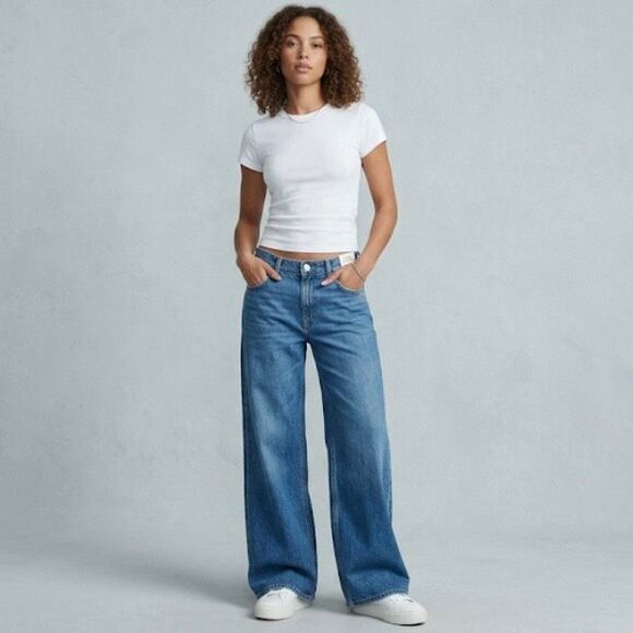 rag & bone Denim - Rag and bone low-rise wide leg light wash concealed buttons fly 90’s vibes vinta